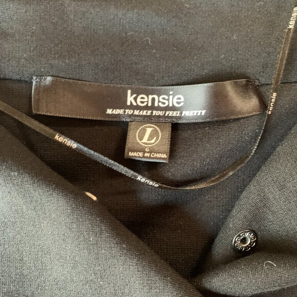 Kensie Black Draped Snap Cardigan | L | Cozy Layering Essential - Picture 3 of 9